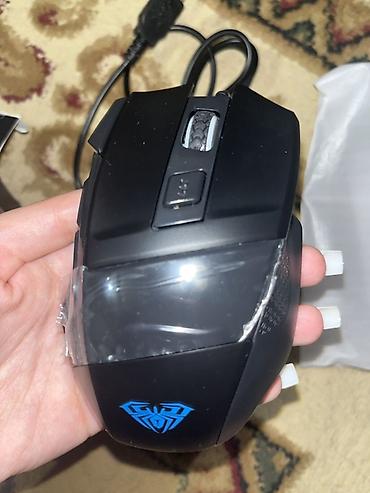 Аксессуары для ПК: AULA S12 gaming mouse. USB qoşulmalı simli oyun siçanı olub, qara — 1