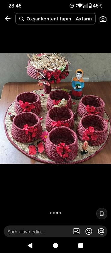 kendir ip: Novruz və dekor üçün əl işi kompozisiyalar - İp/kəndir materialından — 4