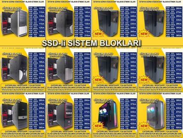 komputer masaustu: SSD-li Sistem Blokları Ofis üçün Sistem Blokları. Yeni və İkinci əl