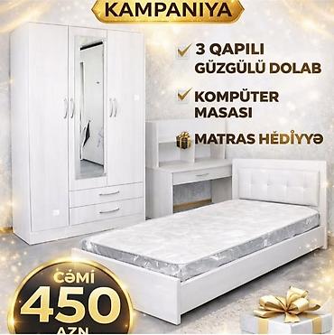 kirayə stol: Uşaq/yeniyetmə otağı üçün mebel dəsti: - 3 qapılı güzgülü dolab: orta — 1