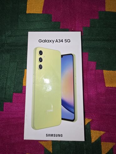 оборудование для фото: Samsung Galaxy A34 5G, Колдонулган, 128 ГБ, түсү - Сары, 2 SIM, eSIM