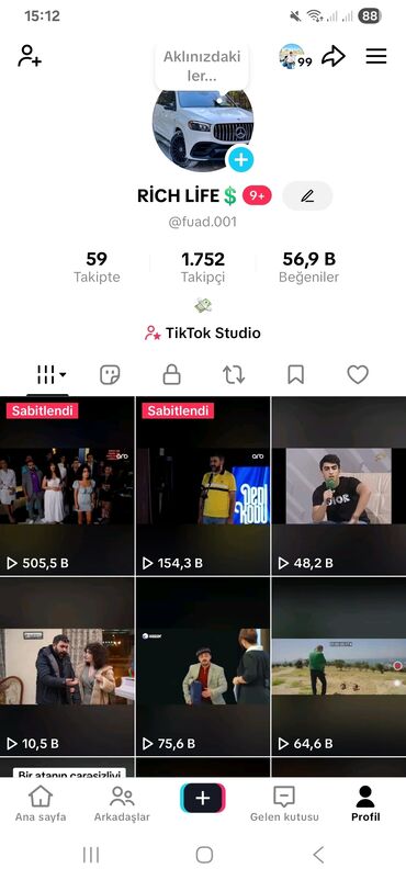 Başqa xidmətlər: Tiktok səhifəsi 4 manata satılır boş adamlar yazmasın ən minimum