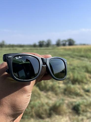 крок тапочки: Солнцезащитные очки очки, Ray-Ban, Унисекс, Вайфареры, Линзы антибликовые, Б/у — 1