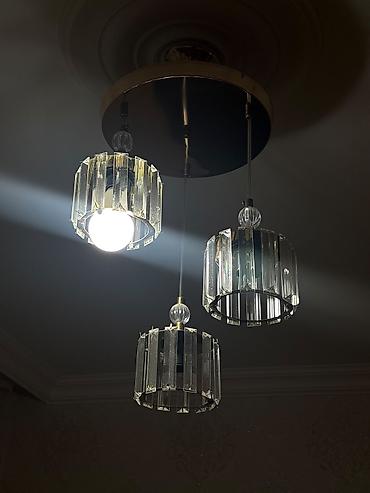 xrustal gablar: Çılçıraq, 3 lampa, Xrustal — 5