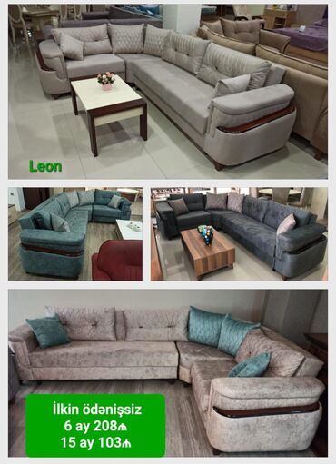 Divan və masa dəstləri: Yeni, Künc divan, Qonaq otağı üçün, Açılan — 26