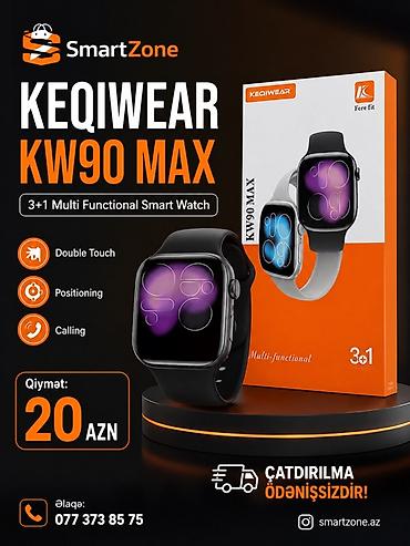 ağıllı saat qiyməti: KEQIWEAR KW90 MAX – 3+1 çoxfunksiyalı smart saat - Double Touch — 1