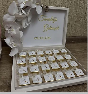 Hədiyyələr: Tanışlığa Gəlmişik xatirə qutusu – fərdi dizaynlı şokolad seti - Ağ — 2
