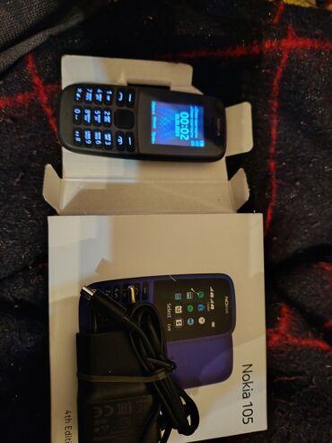 теоефоны: Nokia 105 4G, Жаңы, түсү - Кара, 2 SIM