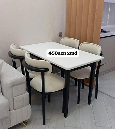 belissa mebel: Mətbəx/dininq dəsti – 1 masa + 4 stul - Dizayn: müasir minimal üslub — 1