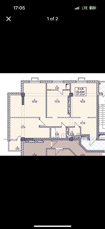 Продажа квартир: 3 комнаты, 97 м², Элитка, 9 этаж, ПСО (под самоотделку) — 3