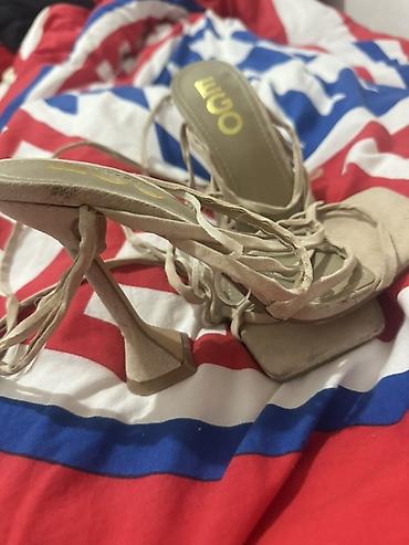 Basanoşka və səndəllər: EGO brend qadın sandal - Rəng: bej/nude - Üst material: zərif süet — 2