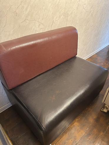 salon divan: İki rəngli vinil/eko‑dəri oturacaq-banquette - Dizayn: qəhvəyi bel — 3