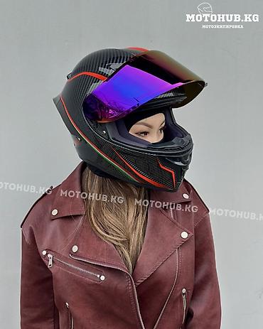 Мотоэкипировка: Мотошлемы Яркие, Стильные, Строгие, Спортивные Классический — 14