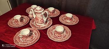 çay servis: Çay dəsti, rəng - Qırmızı, Keramika — 1