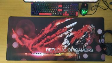 Другие комплектующие: Asus Rog игровой коврик 
900/400/4mm 1500 сом
800/300/3mm 800 сом