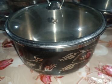 Tava-qazan dəstləri: Qazan, rəng - Qara, Paslanmayan polad — 4