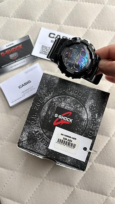g shock: Casio G-Shock qol saatı. Qara rəngli, iri korpuslu və idman üslublu — 5