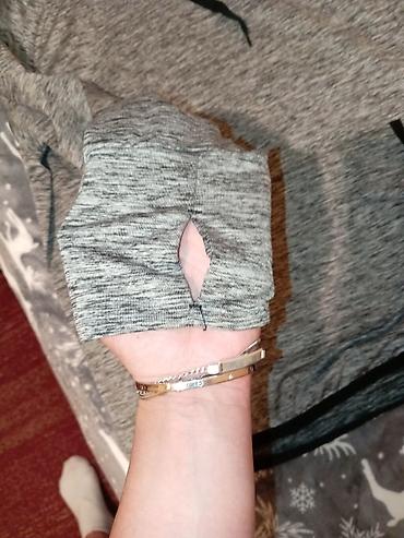 domace majice: Muška/dž uniseks dukserica sa kapuljačom – melanž siva - Materijal — 5