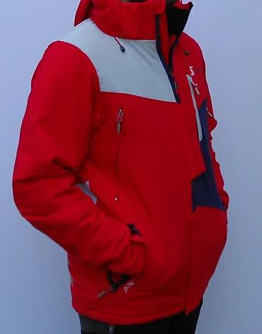 psg tech fleece: Muška zimska/ski jakna – crvena sa sivo-tamnoplavim detaljima - — 1