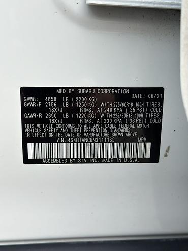 Subaru: Subaru Outback: 2021 г., 2.5 л, Вариатор, Бензин, Универсал — 19