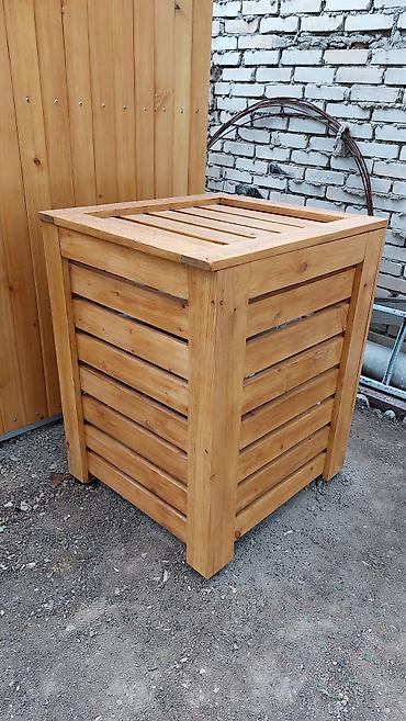 Другие товары для дома: Контейнер деревянный для сбора мусора. Стильный и современный мусорный — 2