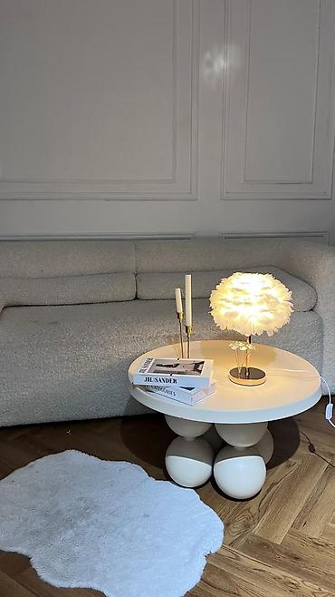 smart light: Настольная лампа с абажуром из льна чёрный 1500 сом с пером простой — 7