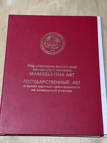 чон далы участок: 6 соток, Бизнес үчүн, Сатып алуу-сатуу келишими, Кызыл китеп