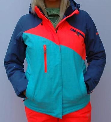 aclima: Ženska skijaška/snowboard jakna – trobojna (tirkizna, koralno-crvena i — 6