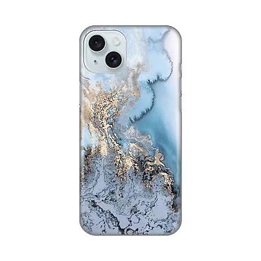simens a50: Silikonska maska sa printom za iPhone 15 Plus 6.7 u boji Blue Gold — 1