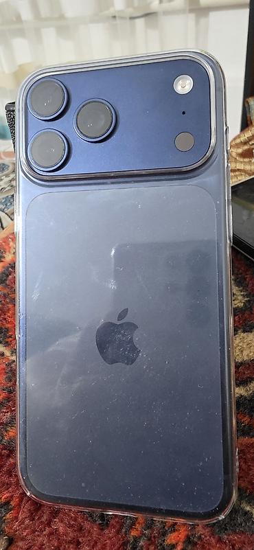 IPhone 17 Pro Max, Б/у, 256 ГБ, Синий, Чехол, 100 %