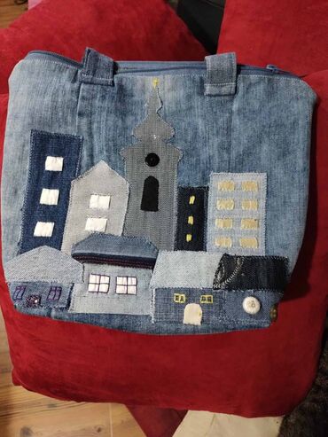 Torbe: Torba za rame, Handmade, Materijal: Platno — 9