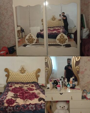 кровать двуспальная с матрасом: 2 təknəfərlik çarpayı, Dolab, Termo, 2 tumba