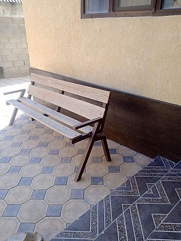 стол офис: Скамейка Дерево, Со спинкой, Без крыши — 1
