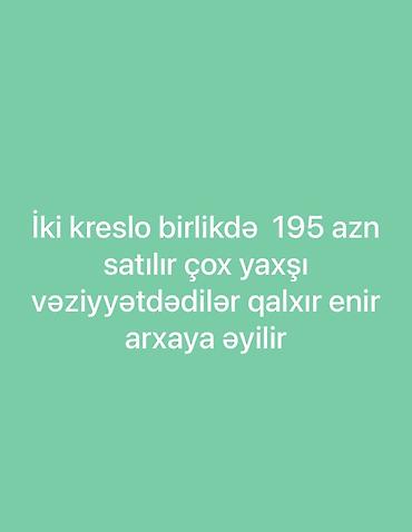 ofis desti: İki ədəd ofis kreslosu dəst şəklində. • Material: qara rəngli dərimsi — 2