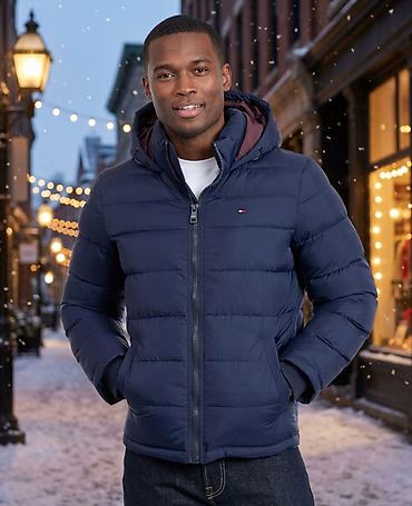 bas: 🟦 Tommy Hilfiger Men's Down Alternative Hooded Puffer Jacket (Yeni) — — 1