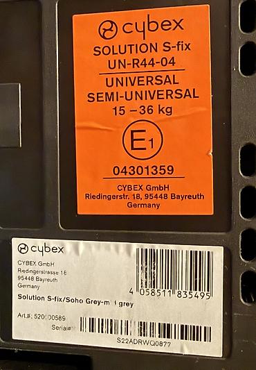 cybex коляски: Cybex solution S-fix 15-36kg Germany
Состояние нового — 3