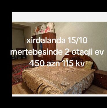 xirdalan kiraye evler 2021: Xırdalanda Heydər parkında yaxın 15/10 mertebesinde 2 otaqlı ev 450