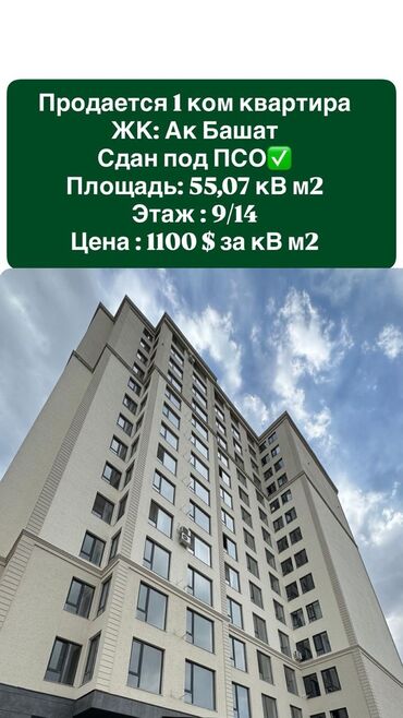 квартира на ночь восток 5: 1 бөлмө, 55 кв. м, Элитка, 9 кабат, ПСО (өзү оңдоп түзөтүп бүтүү үчүн)