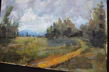 za kucu: SLIKA PEJZAŽ, IMPRESIONIZAM, ULJE NA PLATNU, 40 X 50 | Slika sa — 5