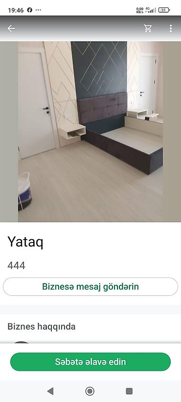 Yataq otağı dəstləri: Mebel dəsti – yataq otağı və dəhliz üçün - Yataq: Yumşaq kapitonajlı — 1
