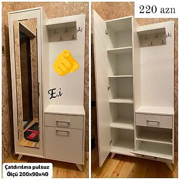 parca skaflar: Yeni, 1 qapı, Güzgülü, Ağ, Açılan, Düz dolab — 1