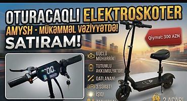 Elektrikli samokatlar: Oturacaqlı elektroskoter – şəhər içi rahat və təhlükəsiz sürüş üçün — 1