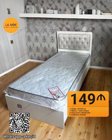 кровать трансформер: Yataq dəsti – La Mini (Laconic & Minimalism) - Ölçü: 90x200 sm -