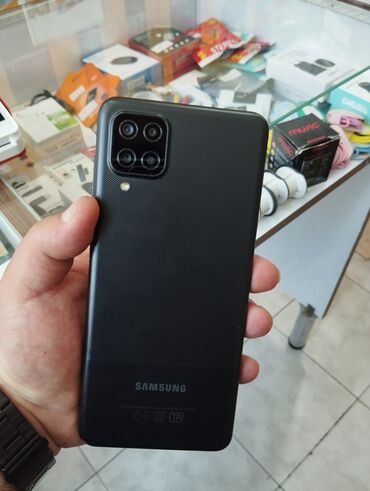 Samsung Galaxy A12, 32 GB, rəng - Qara, Barmaq izi, İki sim kartlı, Face ID