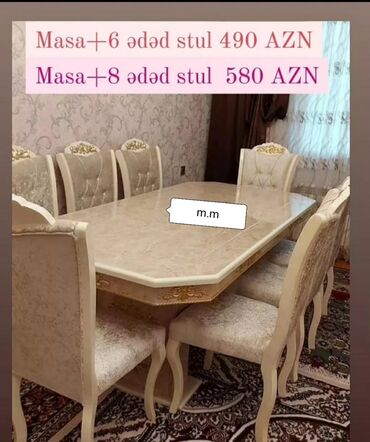 Sifarişlə masa və oturacaq dəstləri: Dördbucaq masa, Qonaq otağı üçün, 6 nəfər, Açılan, Azərbaycan, Zəmanətli -da lalafo.az — 8 Sifarişlə masa və oturacaq dəstləri: Dördbucaq masa, Qonaq otağı üçün, 6 nəfər, Açılan, Azərbaycan, Zəmanətli — 8