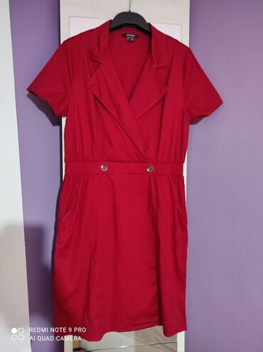 new yorker haljine za plazu: Esmara XL (42), bоја - Crvena, Kratkih rukava