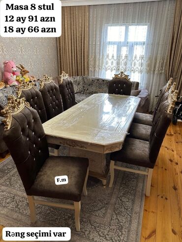 kilim mebel stol stul: Для гостиной, Новый, Нераскладной, Прямоугольный стол, 8 стульев