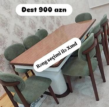 stol stul prokat: Yemək otağı dəsti - Qiymət: 900 AZN (şəkildə göstərilib) - Rəng — 1