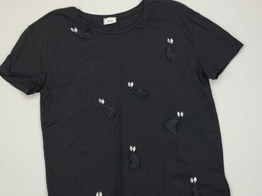 czarne t shirty z nadrukiem: T-shirt, S, stan - Bardzo dobry