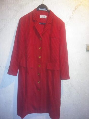 duge pamucne haljine: 2XL (EU 44), color - Red, Cocktail, Long sleeves